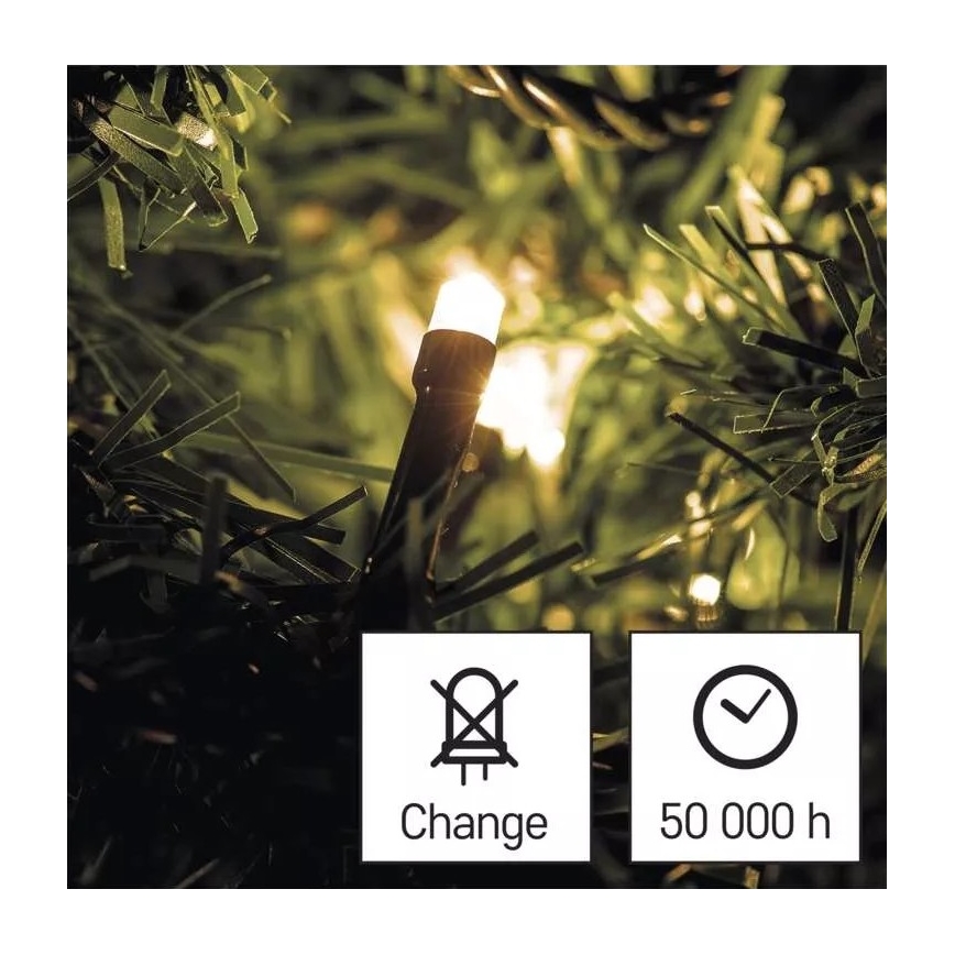 LED-Weihnachtskette für den Außenbereich 120xLED/17m IP44 warmweiß