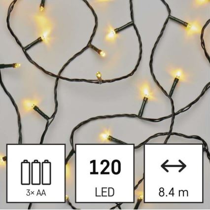LED-Weihnachtskette für den Außenbereich 120xLED/8,9m IP44 warmweiß