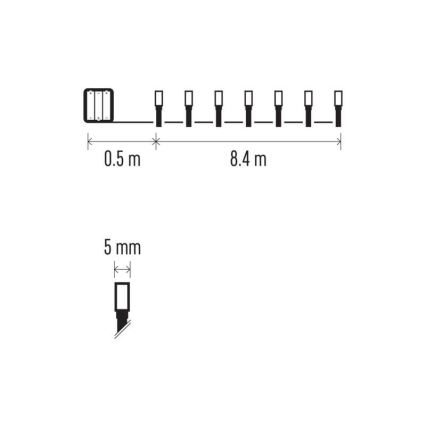 LED-Weihnachtskette für den Außenbereich 120xLED/8,9m IP44 warmweiß