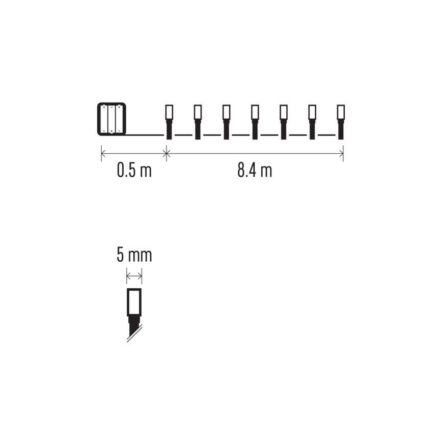 LED-Weihnachtskette für den Außenbereich 120xLED/8,9m IP44 warmweiß