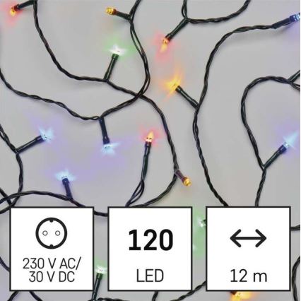 LED-Weihnachtskette für den Außenbereich 120xLED/8 Modi 17m IP44 multicolor