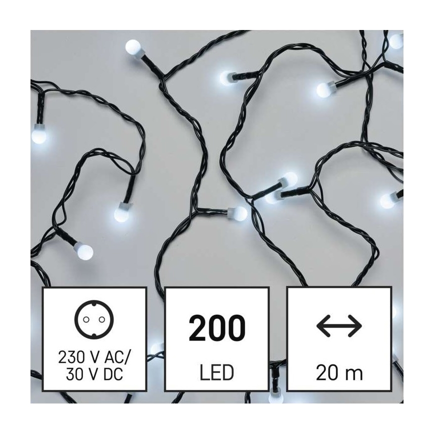 LED-Weihnachtskette für den Außenbereich 200xLED/25m IP44 kaltweiß