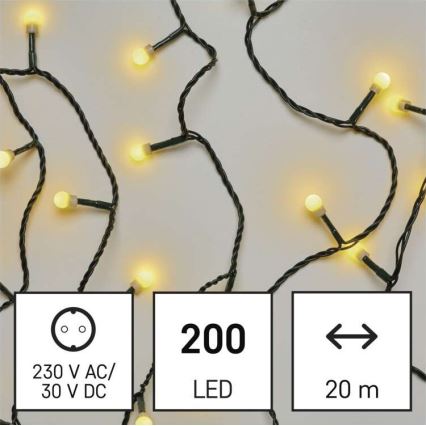 LED-Weihnachtskette für den Außenbereich 200xLED/25m IP44 warmweiß