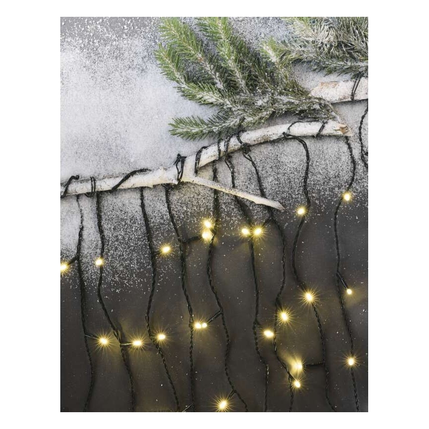 LED Weihnachtskette für den Außenbereich 200xLED/8 Modi 8,6m IP44 warmweiß