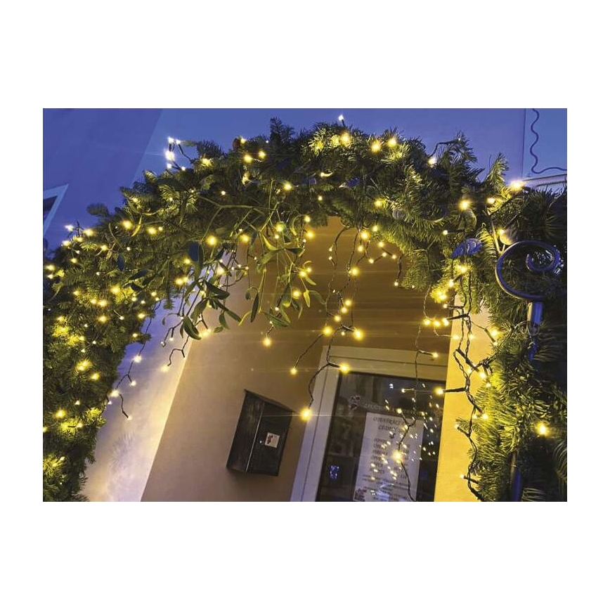 LED Weihnachtskette für den Außenbereich 200xLED/8 Modi 8,6m IP44 warmweiß