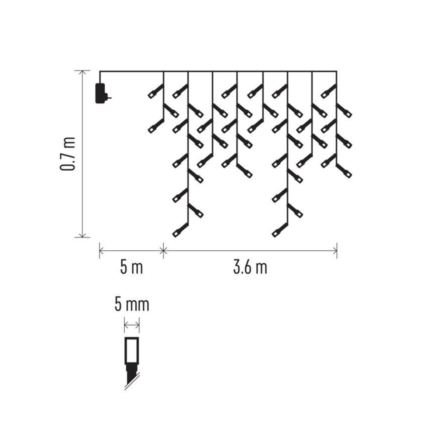 LED Weihnachtskette für den Außenbereich 200xLED/8 Modi 8,6m IP44 warmweiß