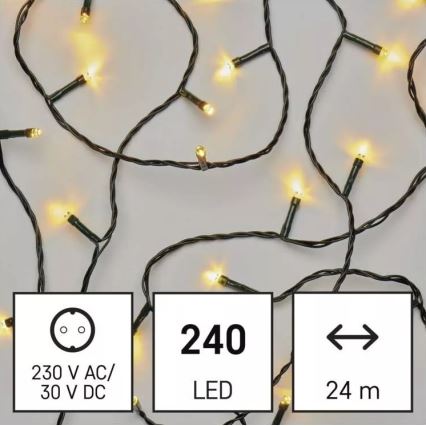 LED-Weihnachtskette für den Außenbereich 240xLED/8 Modi 29m IP44 warmweiß