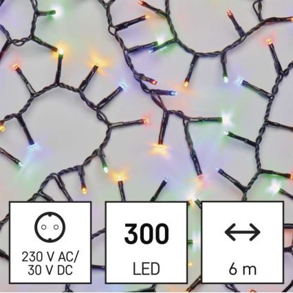 LED-Weihnachtskette für den Außenbereich 300xLED/11m IP44 multicolor