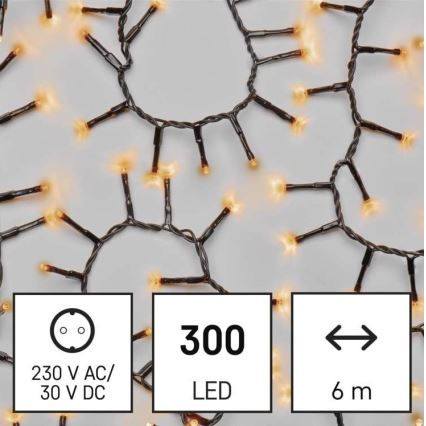 LED-Weihnachtskette für den Außenbereich 300xLED/11m IP44 vintage