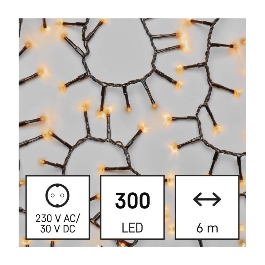LED-Weihnachtskette für den Außenbereich 300xLED/11m IP44 vintage
