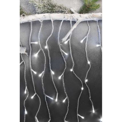 LED-Weihnachtskette für den Außenbereich 300xLED/8 Modi10m IP44 kaltweiß + Fernbedienung