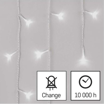 LED-Weihnachtskette für den Außenbereich 300xLED/8 Modi10m IP44 kaltweiß + Fernbedienung