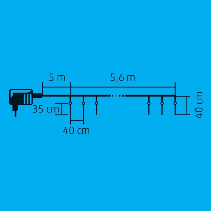 LED-Weihnachtskette für den Außenbereich 360xLED 10,6m IP44 kaltweiß