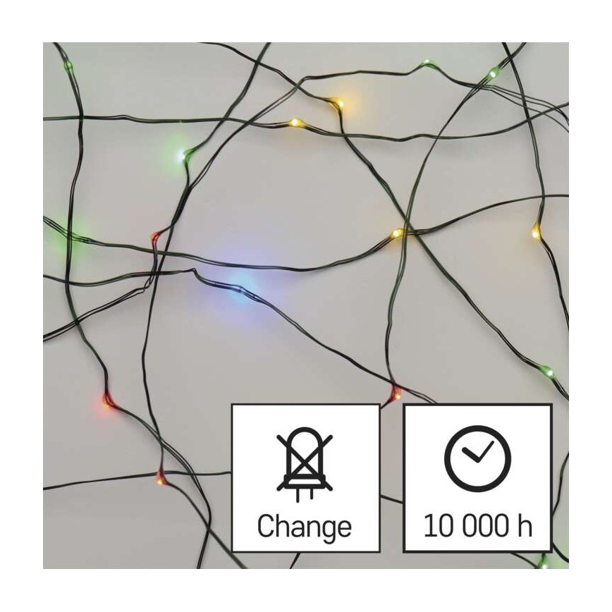 LED-Weihnachtskette für den Außenbereich 40xLED/9m IP44 multicolor