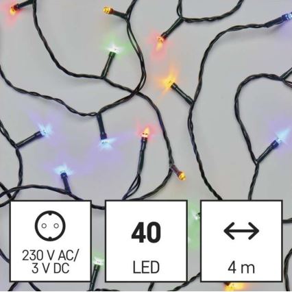 LED-Weihnachtskette für den Außenbereich 40xLED/9m IP44 multicolor