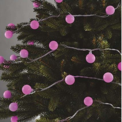 LED-Weihnachtskette für den Außenbereich 40xLED/9m IP44 rosa