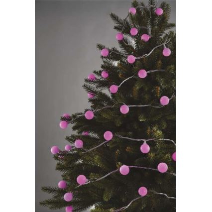 LED-Weihnachtskette für den Außenbereich 40xLED/9m IP44 rosa