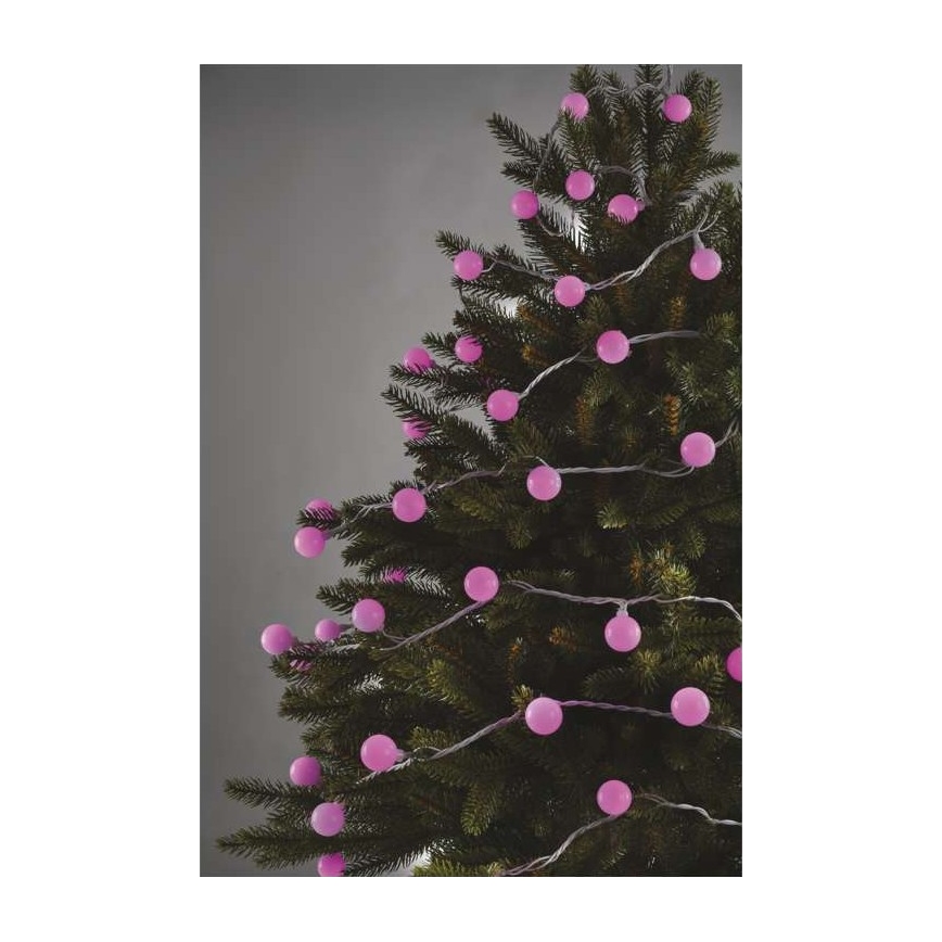 LED-Weihnachtskette für den Außenbereich 40xLED/9m IP44 rosa