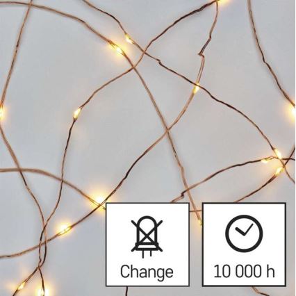 LED-Weihnachtskette für den Außenbereich 40xLED/9m IP44 warmweiß