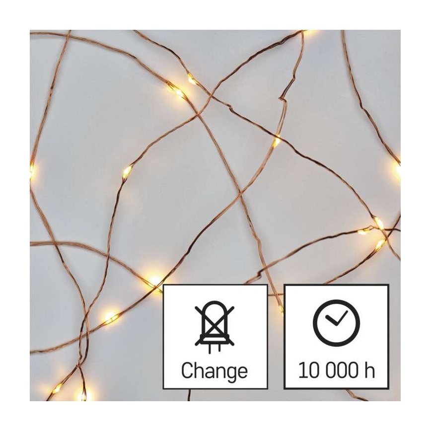 LED-Weihnachtskette für den Außenbereich 40xLED/9m IP44 warmweiß