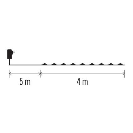 LED-Weihnachtskette für den Außenbereich 40xLED/9m IP44 warmweiß
