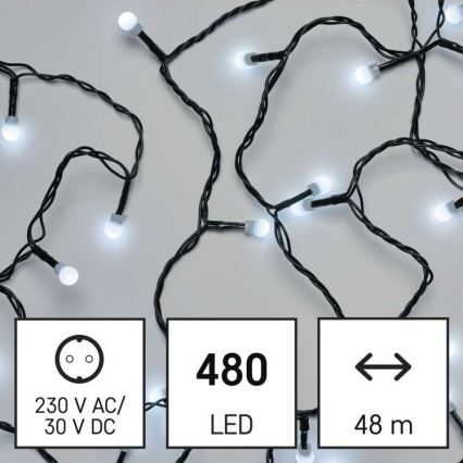 LED-Weihnachtskette für den Außenbereich 480xLED/53m IP44 kaltweiß