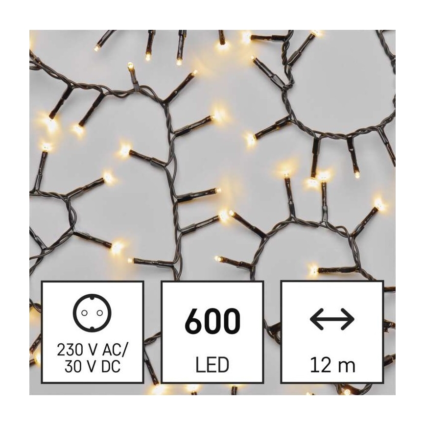 LED-Weihnachtskette für den Außenbereich 600xLED/17m IP44 warmweiß