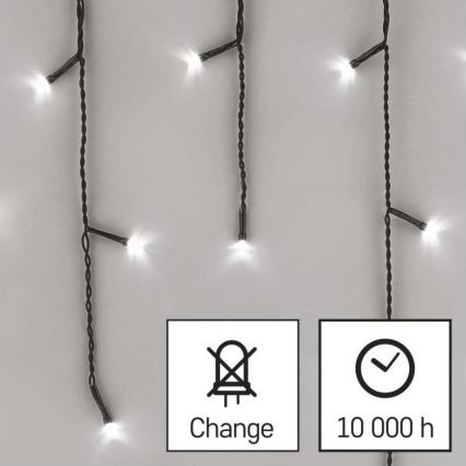 LED-Weihnachtskette für den Außenbereich 600xLED/8 Modi 15m IP44 kaltweiß