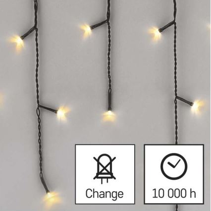 LED-Weihnachtskette für den Außenbereich 600xLED/8 Modi 15m IP44 warmweiß