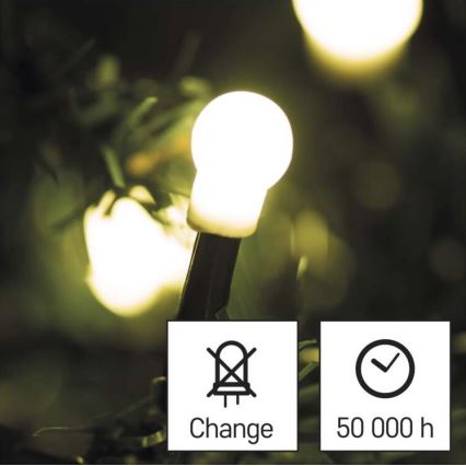 LED-Weihnachtskette für den Außenbereich 80xLED/13m IP44 warmweiß