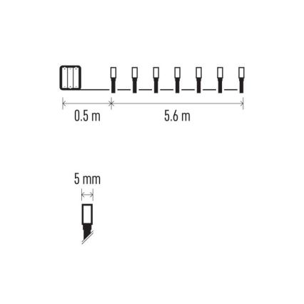 LED-Weihnachtskette für den Außenbereich 80xLED/6,1m IP44 warmweiß
