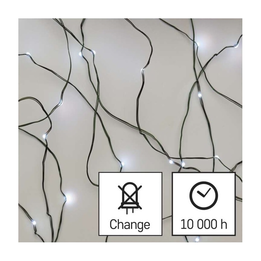 LED-Weihnachtskette für draußen 75xLED/12,5m IP44 kaltweiß