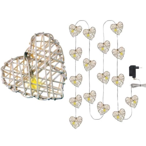 LED Weihnachtskette HEART 1xLED/1W/230V