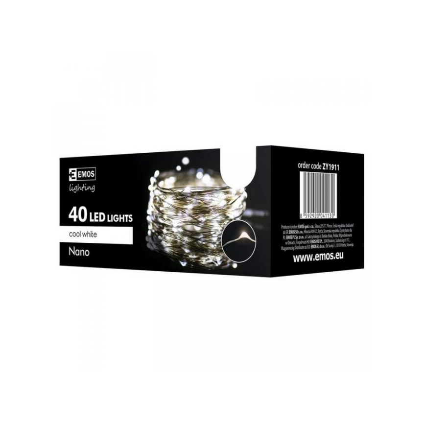 LED Weihnachtskette NANO LED/2,4W/230V IP44 kaltweis