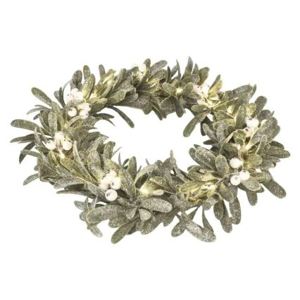 LED-Weihnachtskranz, 25 LEDs, 3×AA, Ø 35 cm