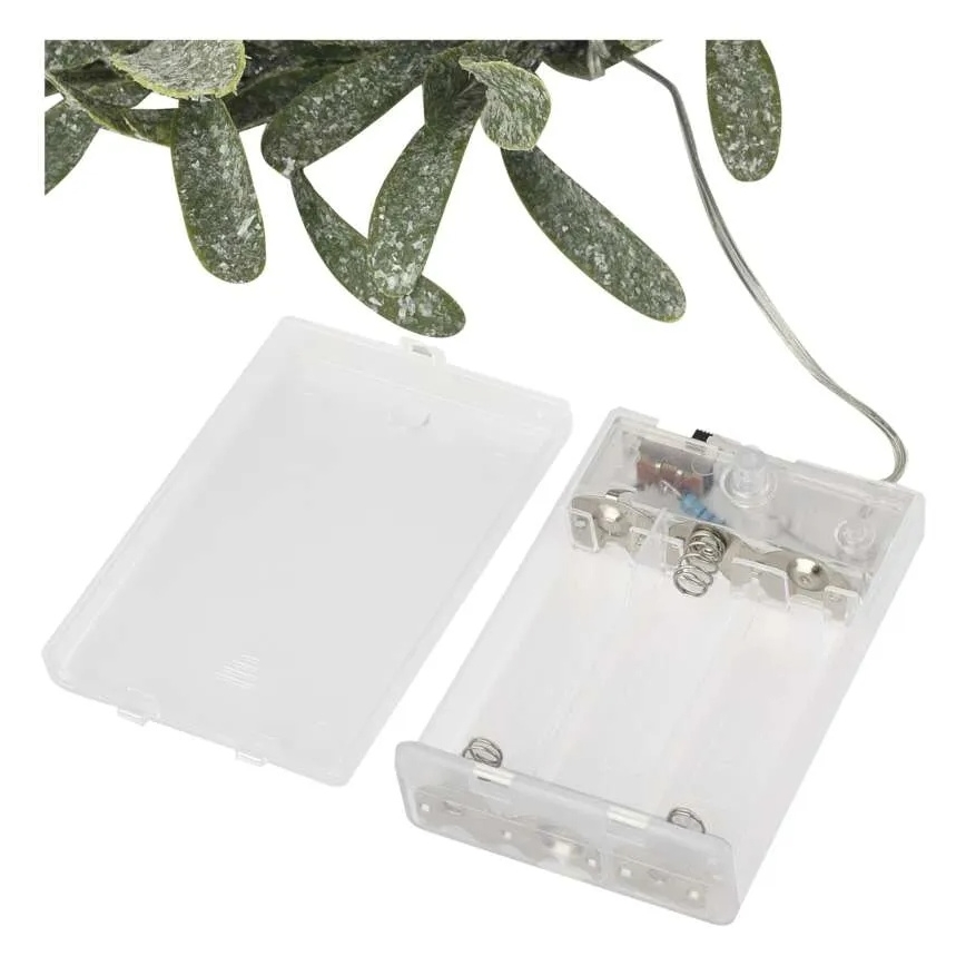 LED-Weihnachtskranz, 25 LEDs, 3×AA, Ø 35 cm