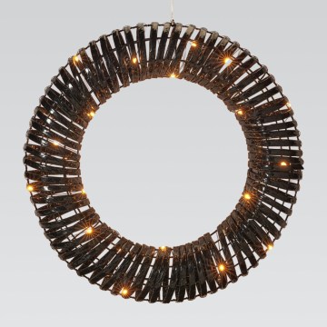 LED-Weihnachtskranz 30xLED/3xAA Ø 40 cm warmweiß Kranz/schwarz