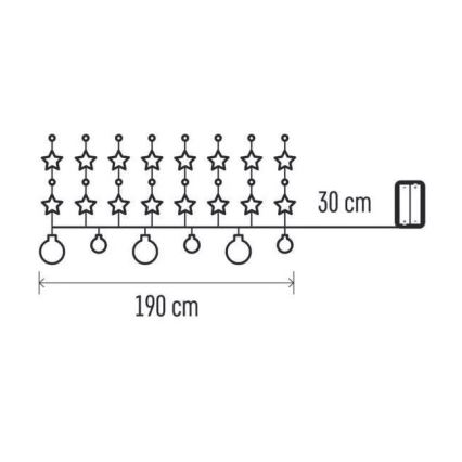 LED Weihnachtslichterkette 20xLED/2xAA 2,2 m warmweiß