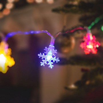 LED-Weihnachtslichterkette 20xLED/3xAA 2,3m mehrfarbig