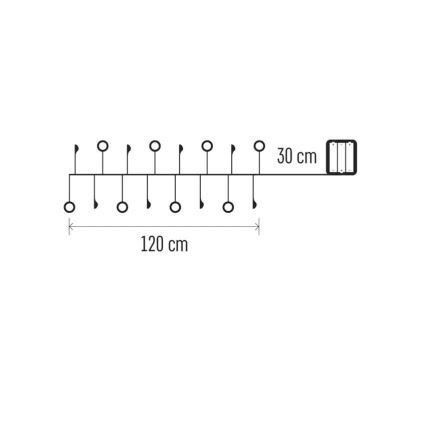 LED-Weihnachtslichterkette 40xLED/3xAA 1,5 m warmweiß