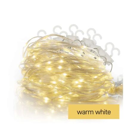 LED-Weihnachtslichterkette für den Außenbereich 100xLED/8 Funktionen 7,9x0,7m IP44 warmweiβ