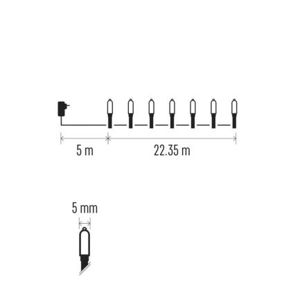 LED-Weihnachtslichterkette für den Außenbereich 150xLED/27,35m IP44 mehrfarbig