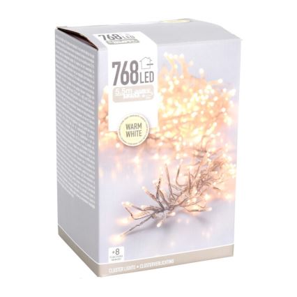 LED Weihnachtslichterkette für den Außenbereich 768xLED/230V/8 Funktionen 8,5 m IP44 warmweiß