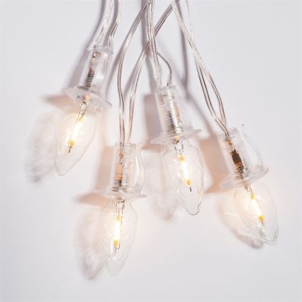 LED-Weihnachtslichterkette für den Außenbereich CONE FILAMENT 20xE10 19m klar/warmweiβ IP44, Made in the EU