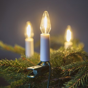LED-Weihnachtslichterkette für den Außenbereich FELICIA FILAMENT 20xE10 19m klar/warmweiβ IP44, Made in the EU