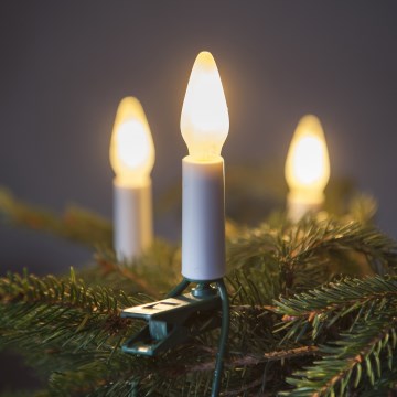 LED-Weihnachtslichterkette für den Außenbereich FELICIA FILAMENT 20xE10 19m weiß/warmweiβ IP44, Made in the EU