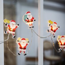 LED-Weihnachtslichterkette mit Saugnäpfen 6xLED/2xAA 1,2m warmweiß Weihnachtsmann