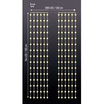 LED-Weihnachtslichtvorhang LED/3xAA