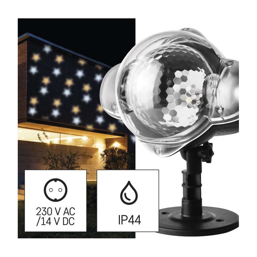 LED-Weihnachtsprojektor für den Außenbereich LED/4W/230V IP44 warm/kalt weiß