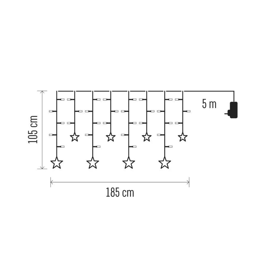 LED-Weihnachtsvorhang, 115 LEDs / 1,35 W, 6,85 x 1,05 m, warmweiß